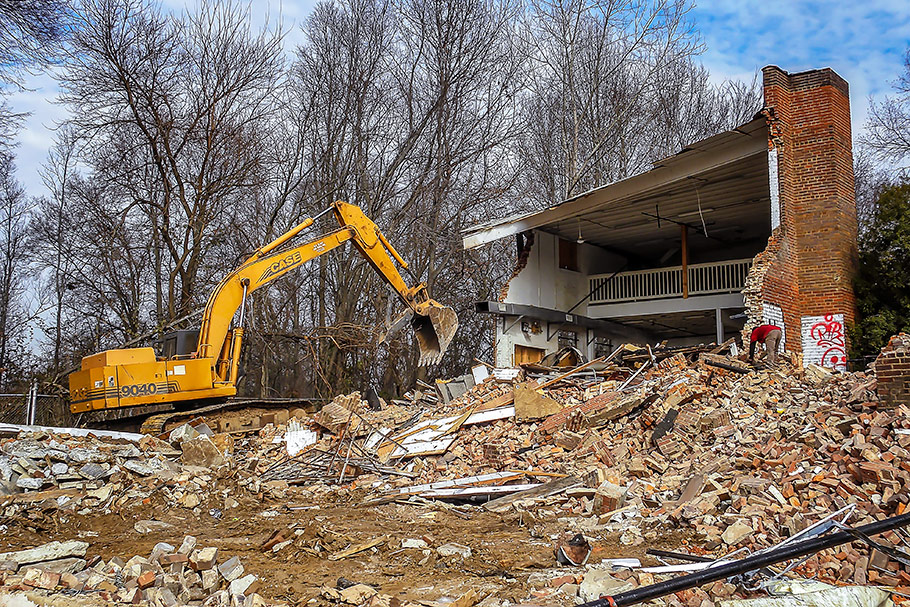 Total Demolition of Old Charlotte Boxing Academy in the NoDa Area of Charlotte. Image by W.C. Black and Sons, Inc.