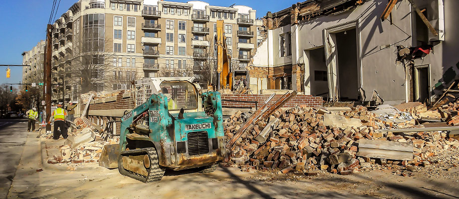 Church Demolition Project in Uptown Charlotte performed by W.C. Black and Sons, Inc. Image provided by W.C. Black and Sons.